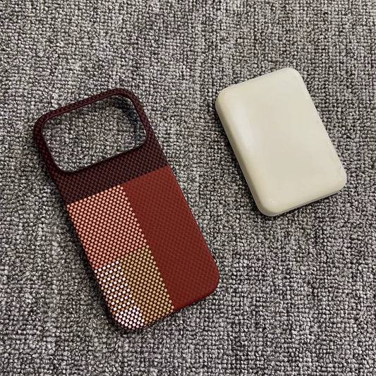 Carbon Fiber Texture Leather Magsafe Wireless Charging Phone Case for Iphone 17Air 17 16 15 14 13 12 Pro Max Protective Cover